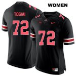 Women's NCAA Ohio State Buckeyes Tommy Togiai #72 College Stitched Authentic Nike Red Number Black Football Jersey XF20T35BU